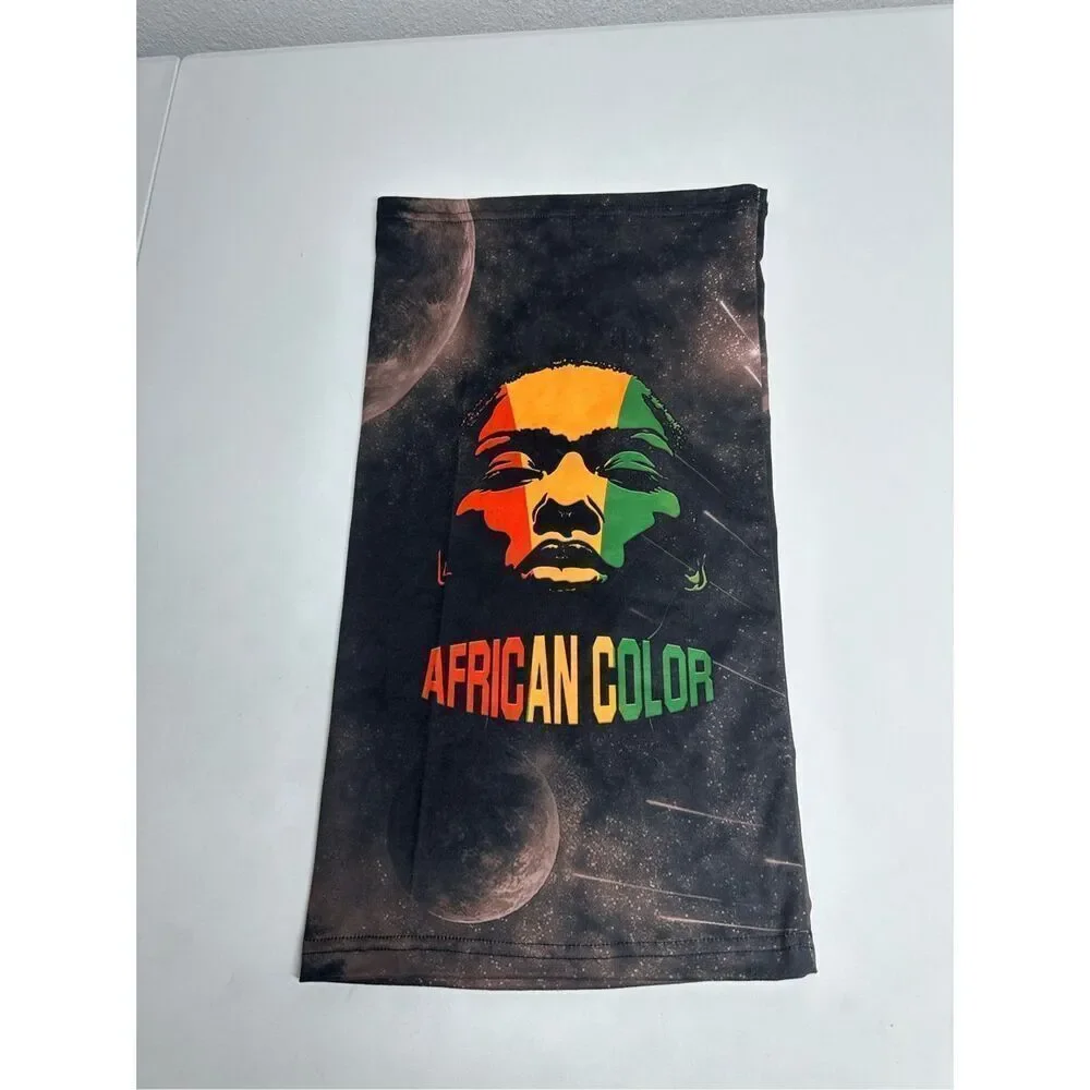 African Color Neck Gaiter Sun Dust Protection Neck Wraps One Sz Adult